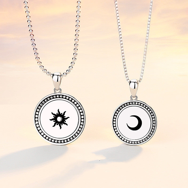 Couple Necklace A Pair Of Round Brand Pendants Necklace