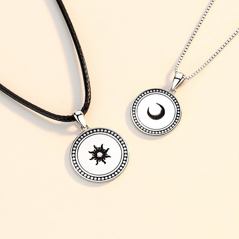 Couple Necklace A Pair Of Round Brand Pendants Necklace